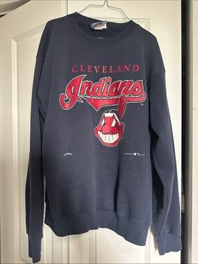 Cleveland Indians Navy Crewneck Sweatshirt